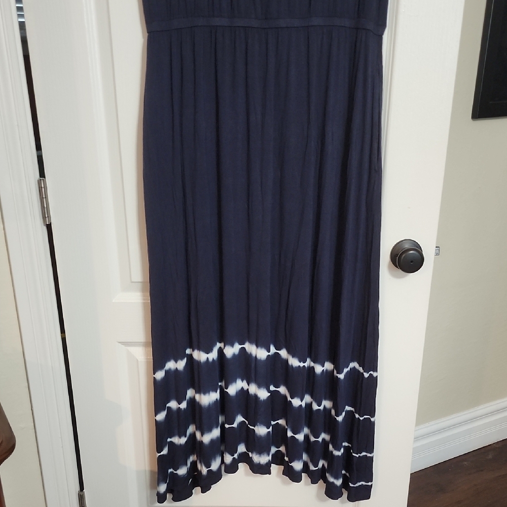 Lane Bryant Navy Blue Tie-Dye Maxi Dress NWT - Picture 4 of 6